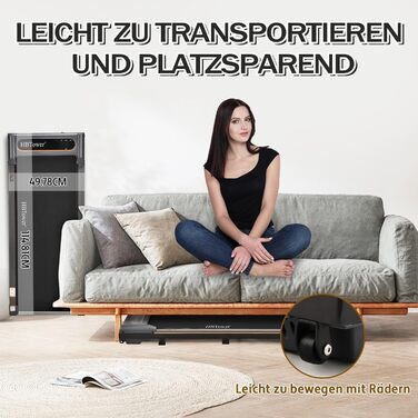 Walking Pad HBTower: Складаний біговий доріжки 2-в-1 для дому та офісу з LED дисплеєм та пультом керування