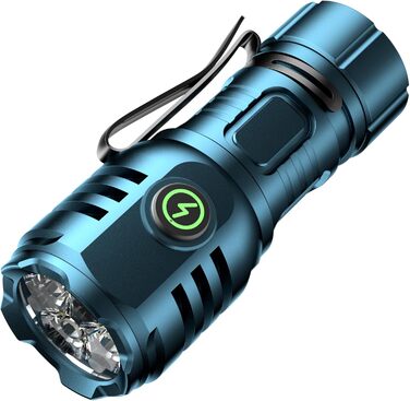 Ліхтар налобний LED перезарядна 6000 люмен, USB-C, 8 режимів, водонепроникний, для кемпінгу, туризму, надзвичайних ситуацій (синій)