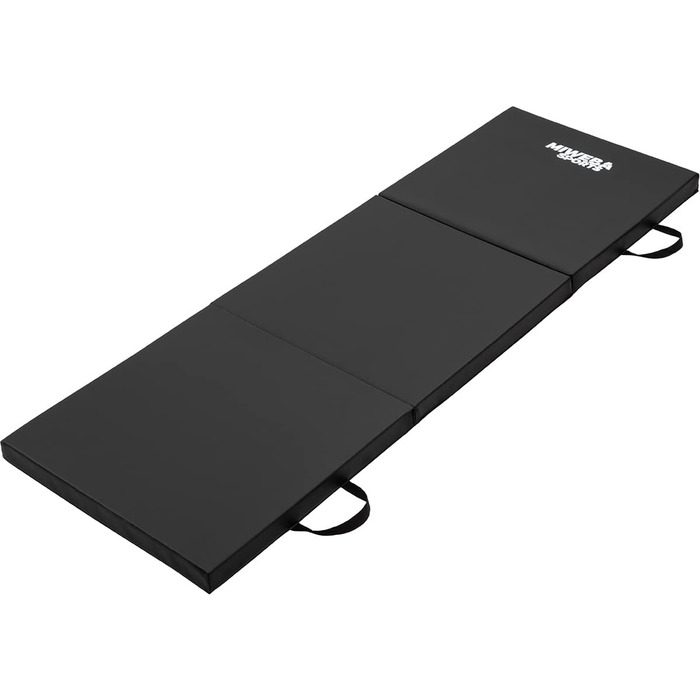 Складаний спортивний гімнастичний мат Miweba GM100 180x60x5 см, нековзкий, для фітнесу, йоги та тренувань, чорний