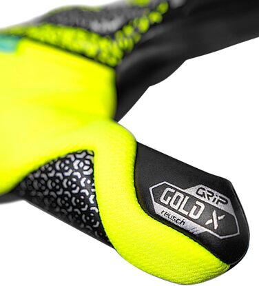 Воротарські рукавиці Reusch Profi Attrakt Gold X NC - професійні, для тренувань та ігор на траві та штучному покритті, жовто-срібно-чорні