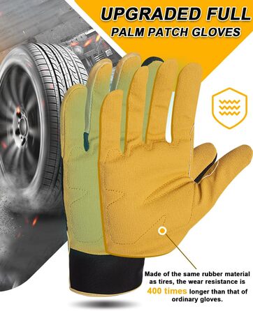 Зимові рукавички RIGWAR для чоловіків та жінок, водонепроникні велосипедні рукавички з підтримкою сенсорного екрану, терморукавички, вітрозахисні рукавички для їзди на конях, мотоциклі, походів, велосипедів, прогулянок (Чорний з жовтим, S)