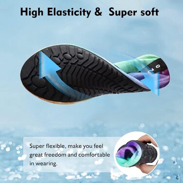 Шкарпетки для плавання HMIYA, аквашузи для жінок та чоловіків, шкарпетки для серфінгу, йоги, тренувань на природі (40/41 EU, градієнт зеленого кольору)