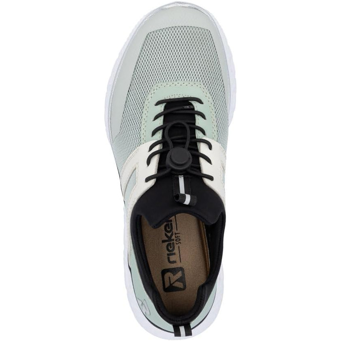 Rieker M6061: Жіночі сліпони-кеди зелені комбіновані, 38 EU - зручне взуття Rieker