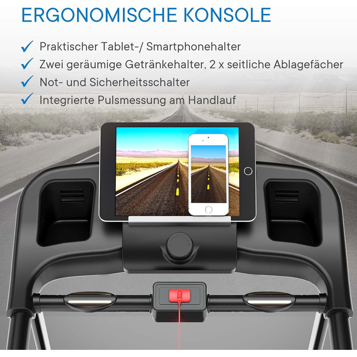 КІНЕТІК СПОРТС Laufband KST2900FX: Складний біговий тренажер з потужним мотором 750 Вт, широка бігова поверхня 40 см, 16 програм, ручний нахил, LCD дисплей, до 120 кг