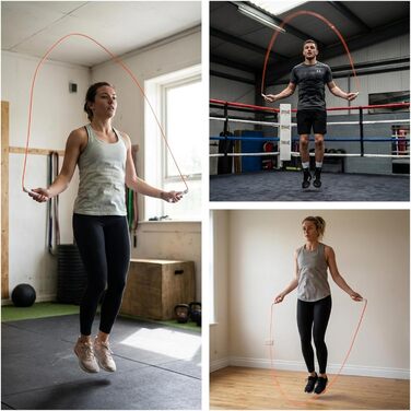 Професійний стрибальний шнур Elevate Speed Rope MAX з міцного ПВХ з нейлоновим сердечником, 5 мм, до 3 метрів, помаранчевий
