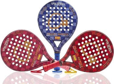 Падель ракетки PADEL SERIES SPIN із ABS та полікарбонату, антиковзкі, гумові сторони, максимальна продуктивність, червоний (жорсткий), синій (м'який), фуксія (дуже м'який)