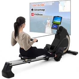 Гребний тренажер Hop-Sport HS-095R для дому, складаний, магнітний опір, LCD-дисплей, 12 програм, змагальний режим, WATT-функція, до 150 кг