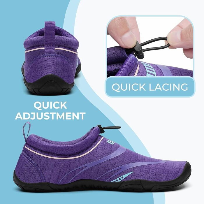 Шкарпетки-сланці для плавання Mishansha, дихаючі сітчасті аквашузи літні, швидко сохнуть, розмір 36-46, фіолетовий