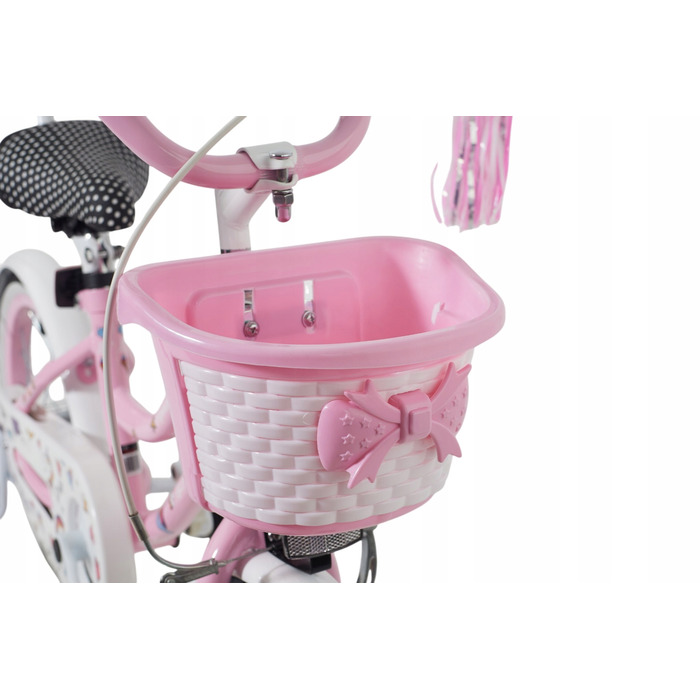 Дитячий велосипед 16 дюймів для дівчинки з ручкою-штовхачем, бічними колесами та кошиком Kimet