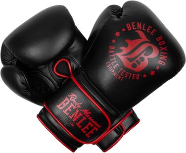 Боксерські рукавички BENLEE TOXEY Spar шкіряні, чорні/червоні, 12 унцій