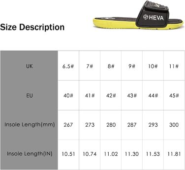 HEVA Шльпанці чоловічі літні сандалі (45 EU, чорний/лимонний)