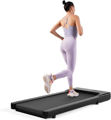 Lacuffy Raceable Walking Pad: біговий килимок для дому з керуванням через додаток, чорний, до 136/159 кг, з експертськими курсами