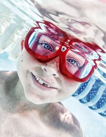 Дитяча плавальна маска Aquasphere Seal Kid 2, прозора з блакитними лінзами, універсальний розмір
