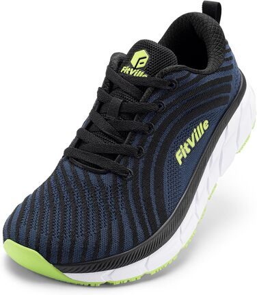 Кросівки для бігу FitVille для чоловіків, широкі (46 EU), темно-синій з чорним. Легкі, дихаючі, зручні для ходьби та джогінгу.