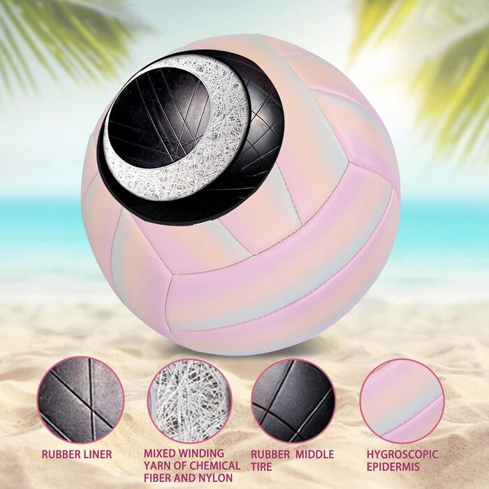 Волейбольний м'яч BYAOSUN, розмір 5, для гри в приміщенні, на вулиці та на пляжі. Ідеальний для тренувань, початківців, підлітків та дорослих