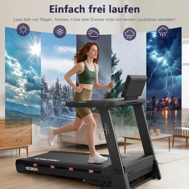 Біговий тренажер для дому Klappbar, з регулюванням нахилу, тихий мотор, велика площа для бігу, WiFi, Bluetooth, APP, німецька якість, сертифікований TÜV (G Series 10)