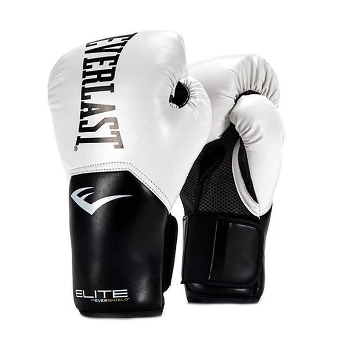 Боксерські рукавички Everlast Elite 2 для мішка, спарингу та роботи з лапами, на липучці, з ергономічним грифом, спінений наповнювач