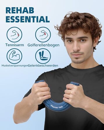 Fitense Flex Therapie Bar Kit: Набір для реабілітації та зміцнення кистей рук (блакитний, чорний, жовтий, сірий)
