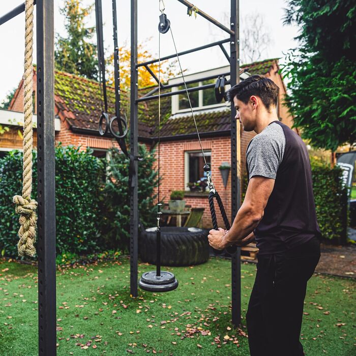 Ruffman Fitness Латтзуг – кабельний тренажер для передпліччя, тріцепсу, силових вправ, універсальний фітнес-тренажер для дому