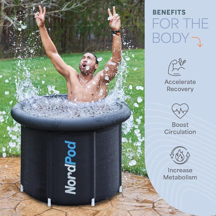 Ванна для криотерапії Lifepro NordPod Recovery Ice Tub - для спортсменів, відновлення та терапія, XL, 380 літрів, для використання в приміщенні та на вулиці