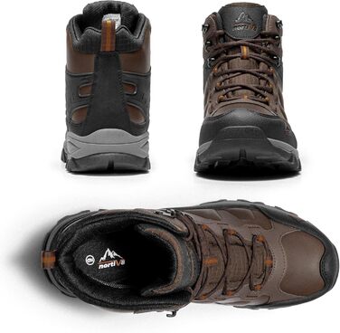 Чоловічі трекінгові черевики NORTIV 48 EU, водонепроникні, для хайкінгу та альпінізму, темно-коричневі