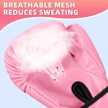 Дитячі боксерські рукавички, 4oz - для спарингу, тренувань, MMA, Муай Тай, кікбоксингу та бойових мистецтв (Рожеві)