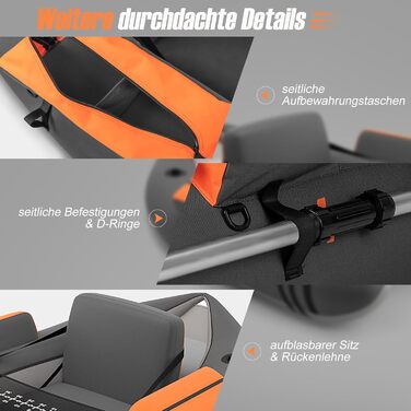 Надувне рибальське човен GYMAX: компактне belly boat з насосом, веслами та регульованими ременями. Витримує до 150 кг (сірий)