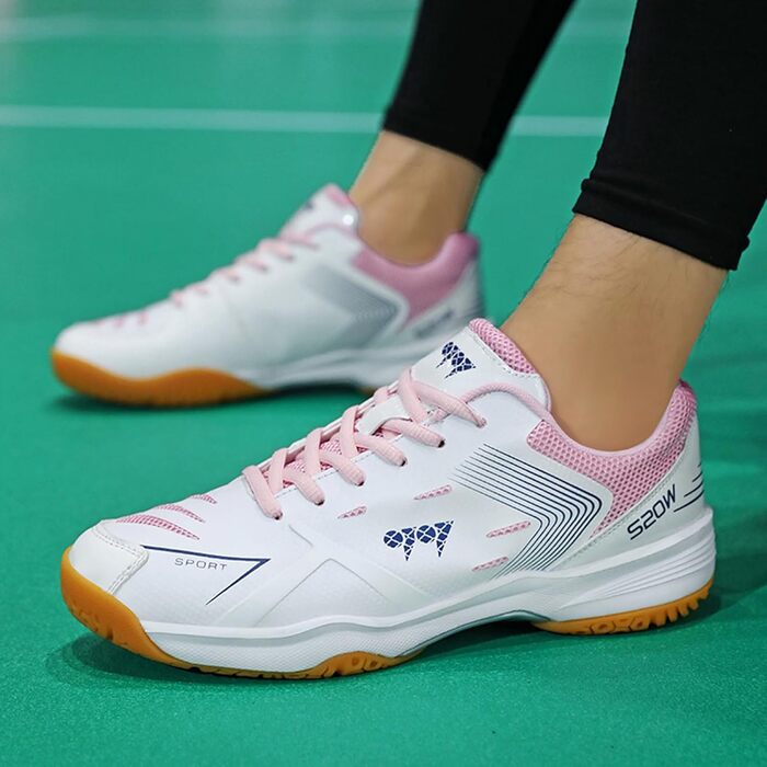 Унісекс тенісні кросівки: легкі, дихаючі, для залу та вулиці (білий рожевий, 40 EU)