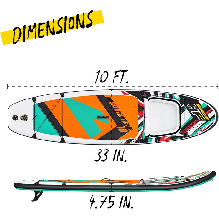 Надувний SUP Bestway Hydro-Force Breeze Panorama: комплект з насосом, сумкою та вікном, різні розміри