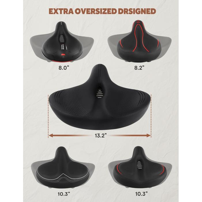 Надвелике велосипедне сидіння для Peloton Bike & Bike+ – комфортне замінне сидіння для чоловіків та жінок, широке велосипедне сідло, сумісне з аксесуарами Peloton, для тренувальних, електро- та круїзерних велосипедів (Чорний)