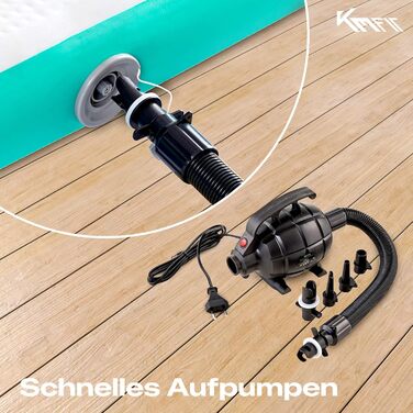 Airtrack килимок надувний 4м для гімнастики, фітнесу та йоги з електронасосом та ремкомплектом, м'ятно-зелений