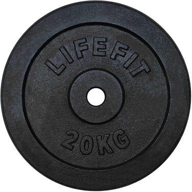 Гантельні диски LIFEFIT, чорні, 20 кг