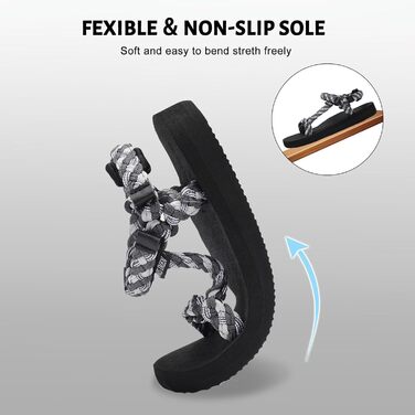 Спортивні сандалі OUSIMEN для жінок: піші прогулянки, йога, повсякденні, легкі, з підтримкою склепіння стопи, сірі (39 EU)