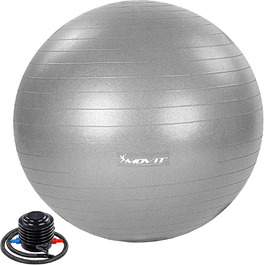 Гімнастичний м'яч MOVIT Dynamic Ball з насосом, 55-85 см, 7 кольорів, до 500 кг, вибухобезпечний, фітнес, йога, пілатес, баланс