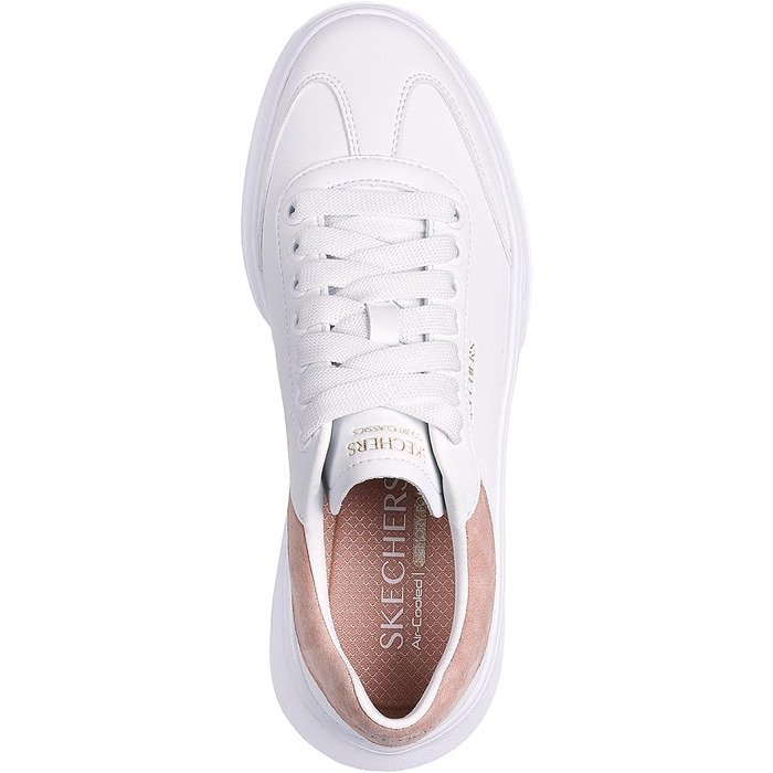 Жіночі кеди Skechers Cordova Classic Best Behavior білого кольору з рожевою облямовою, шкіряні, розмір 38 EU