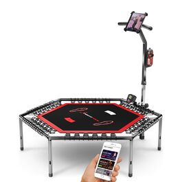 Трамплін Sportstech HTX100: складаний, з ручкою, для фітнесу | Німецька якість | TÜV/GS, лічильник стрибків, APP | Для дітей та дорослих
