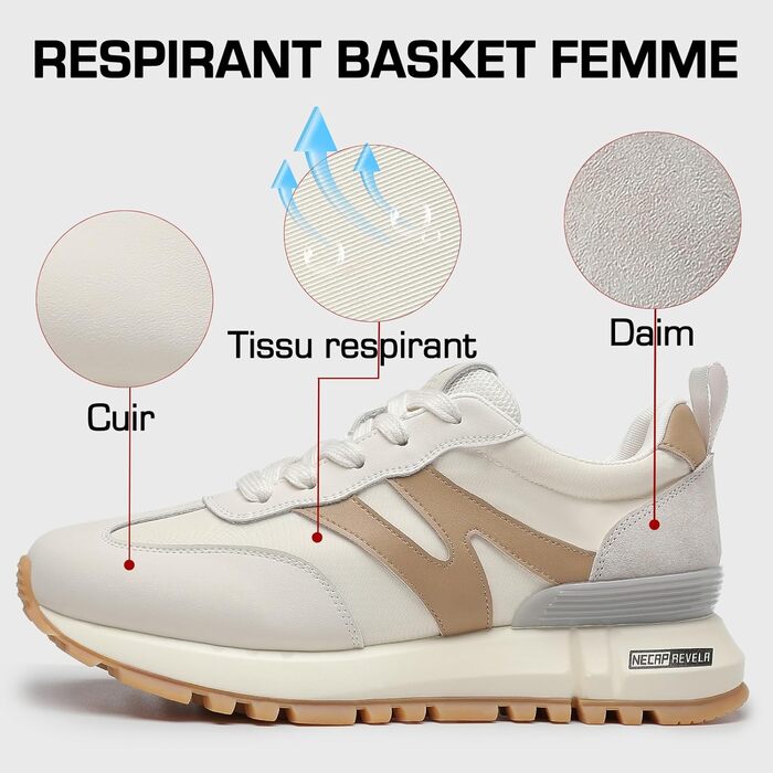 Жіночі кросівки Somiliss: зручні, легкі, дихаючі, з неслизькою підошвою, для спорту та бігу, бежевий, 40.5 EU