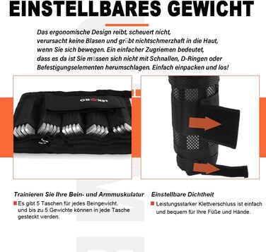 Регульована жилетка з вагою 20 кг (з 96-100 сталевими стержнями), з манжетами для зап'ясть та щиколоток, тренувальна жилетка для силових тренувань та кросфіту