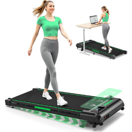 Walking Pad FOUSAE: Бігова доріжка для дому з регулюванням нахилу до 9%, LED-дисплеєм, пультом керування та мобільним додатком, 12 програм, до 150 кг, чорно-зелений