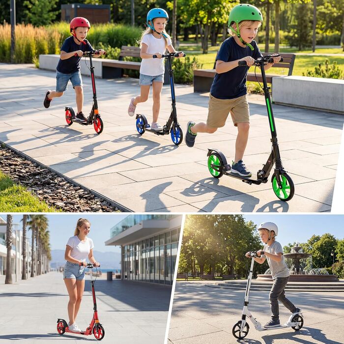 COSTWAY Розкладний електросамокат з дзвіночком та підніжкою, регульована висота керма, для дітей та дорослих (блакитний)