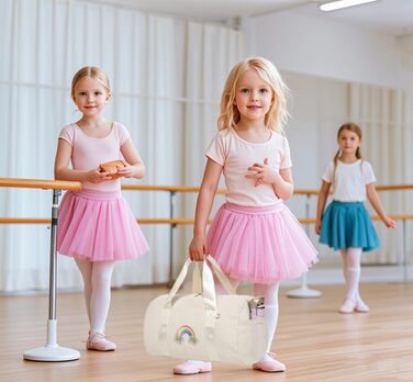 Сумка для балету для дівчаток, танцювальна сумка, дитяча спортивна сумка, сумочка для дівчаток (біла)