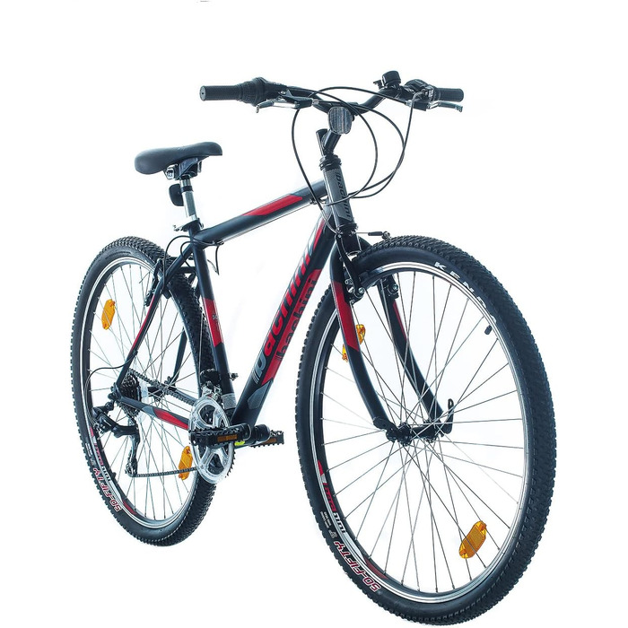 Гірський велосипед Probike PRO 29 дюймів, 21 швидкість, для чоловіків і жінок, чорний-червоний матовий, зріст 175-190 см