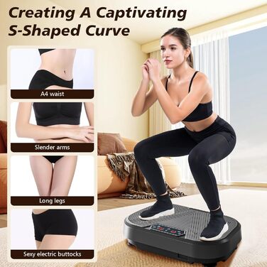 Вібраційна платформа для фітнесу, тренування всього тіла, 120 рівнів амплітуди, 10 режимів, обладнання для тренувань, нарощування м'язів, спалювання жиру, схуднення