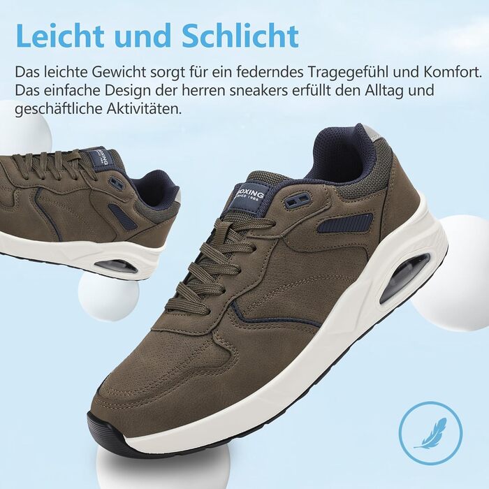 Чоловічі кросівки AX BOXING: легкі, стильні, для прогулянок та спорту. Розміри 41-46 EU. Шкіряні, зелені.