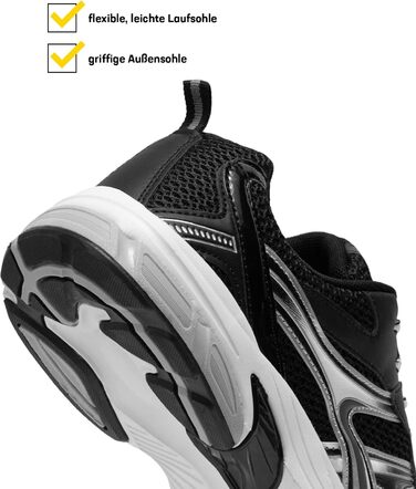 Чоловічі бігові кросівки Mombasa з дихаючого сітчастого матеріалу та зчепною підошвою. Білі (43 EU, Чорний)