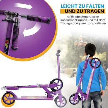 Самокат дитячий Habib Cityroller складаний, регульований, з широкою декою, фіолетовий (6-16 років)