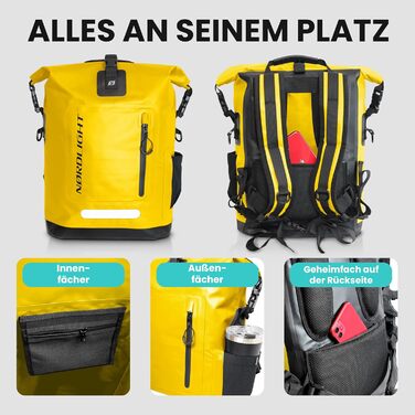 Водонепроникний рюкзак Nordlight Roll Top 25L Hybrid - Dry Bag з відділенням для 15