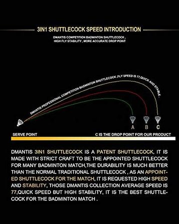 Волан для бадмінтону Propetrel 757 Hybrid 3-в-1, швидкість 77, 12 шт.