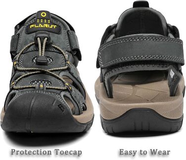 Чоловічі сандалі FLARUT для туризму та відпочинку, шкіряні, сірі (42 EU)