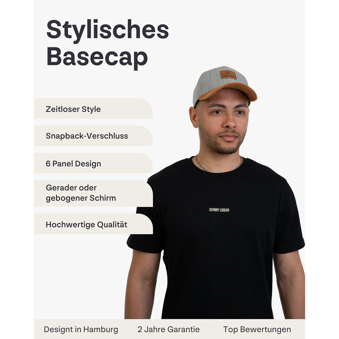 Кепка-снэпбек Johnny Urban Dean унісекс, регульований розмір, сіро-коричнева
